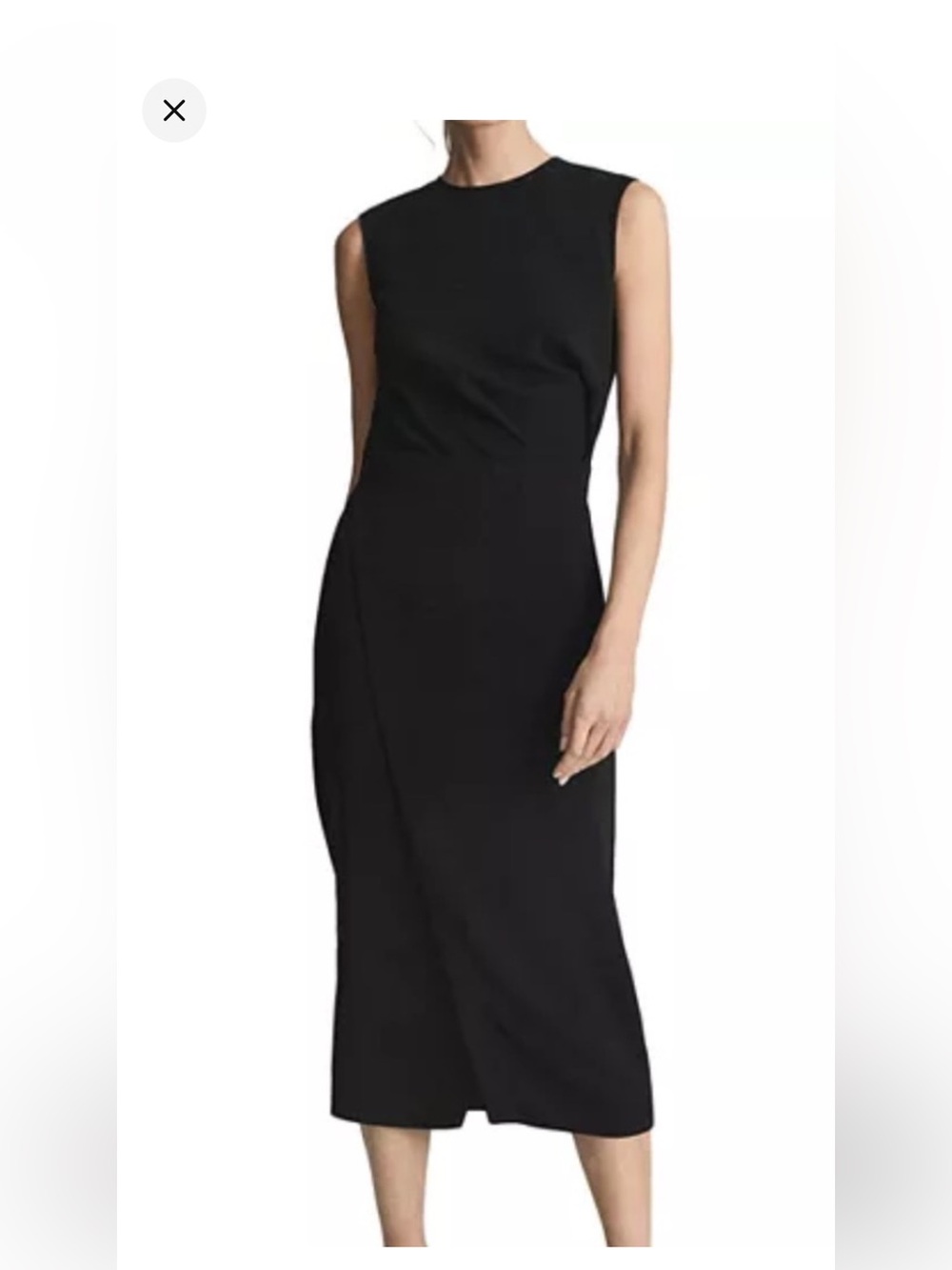 Reiss Layla Madison Classic Black Sleeveless Midi Dress